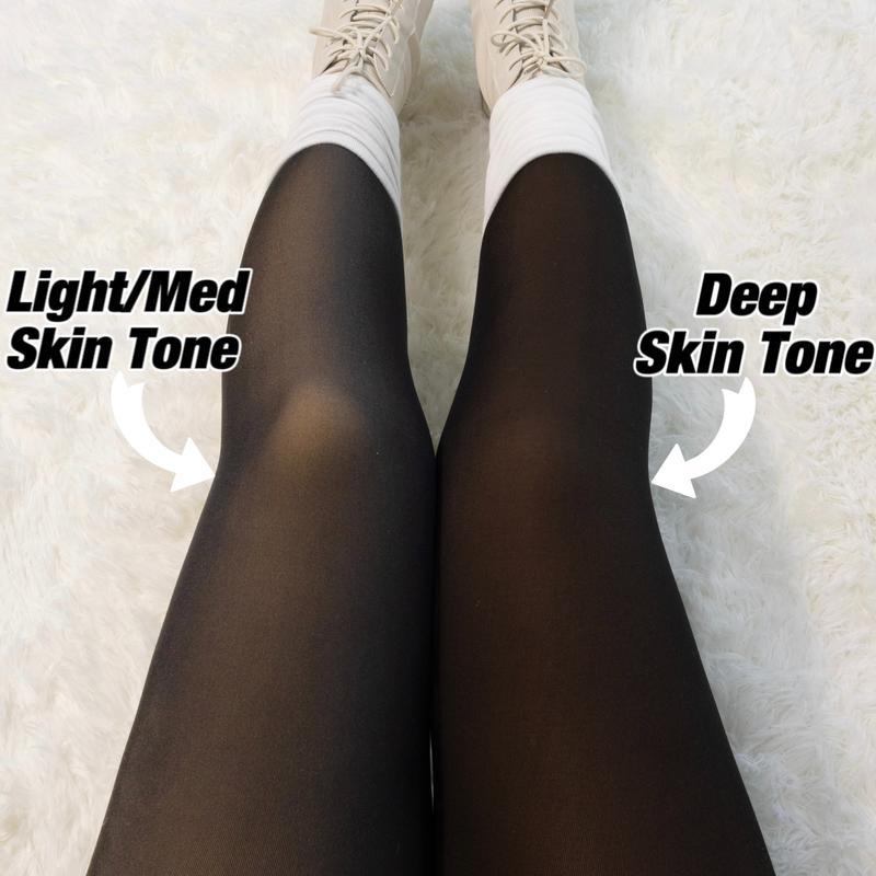 [2024 New]Magic Fleece Lined Leggings! 2 Shades, Size XS-3XL, Closed Foot (Looks Like Pantyhose) Winter Comfort Fleece Tights Available in Plus Size