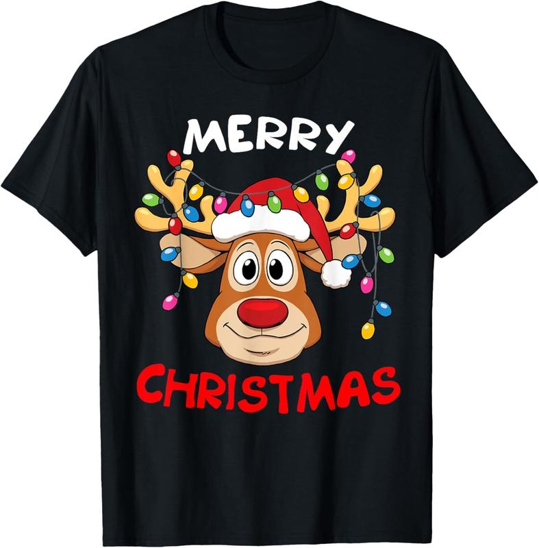 Merry Christmas Reindeer Xmas Family Men Women T-Shirt Fit Womenswear