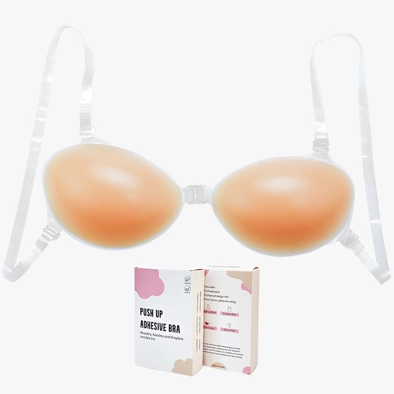 INVISFEEL Invisible Self-Adhesive Backless Strapless Bra – Washable Waterproof Silicone Push-Up for Women