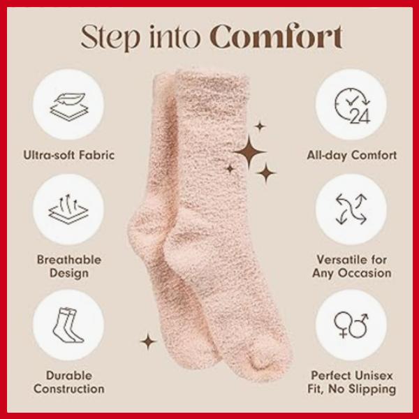 Unboxme Gifts Warm & Cozy Ultra-Luxe Cloud Sock for Women & Men - Super Soft Luxurious Fabric Sleep Socks