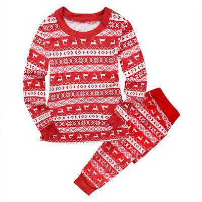 Red Matching Christmas Pajamas For Family, Cute Patterns Family Collection Sleepwear, Christmas Sleepwear Nightwear Long Pajamas