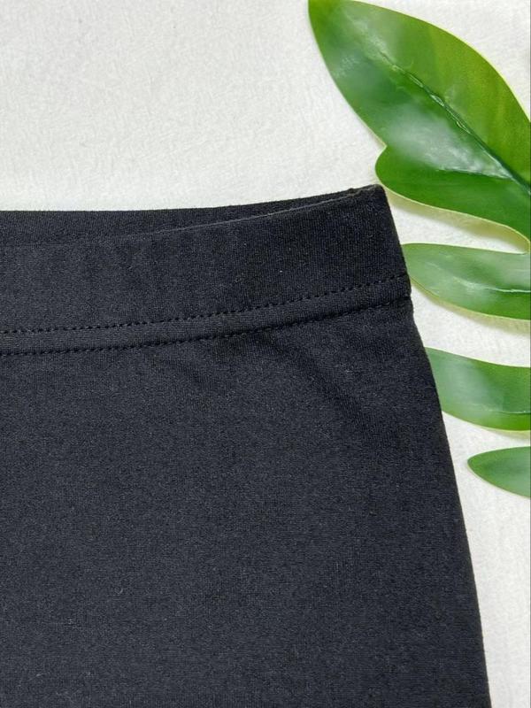 Women's Plain Ripped High Waist Leggings, Casual Fashion Comfy Skinny Pants for Daily Wear, Ladies Summer Bottoms