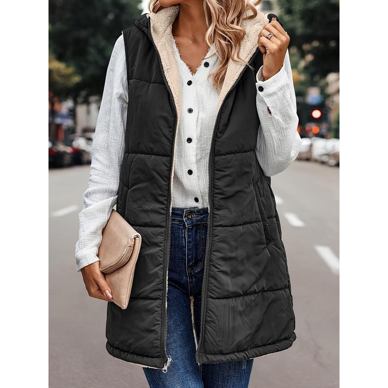 2024 plus Size Hooded Warm Vest Jacket, Autumn and Winter Leisure Sleeveless Coat, Women's plus Size Clothing Dandy