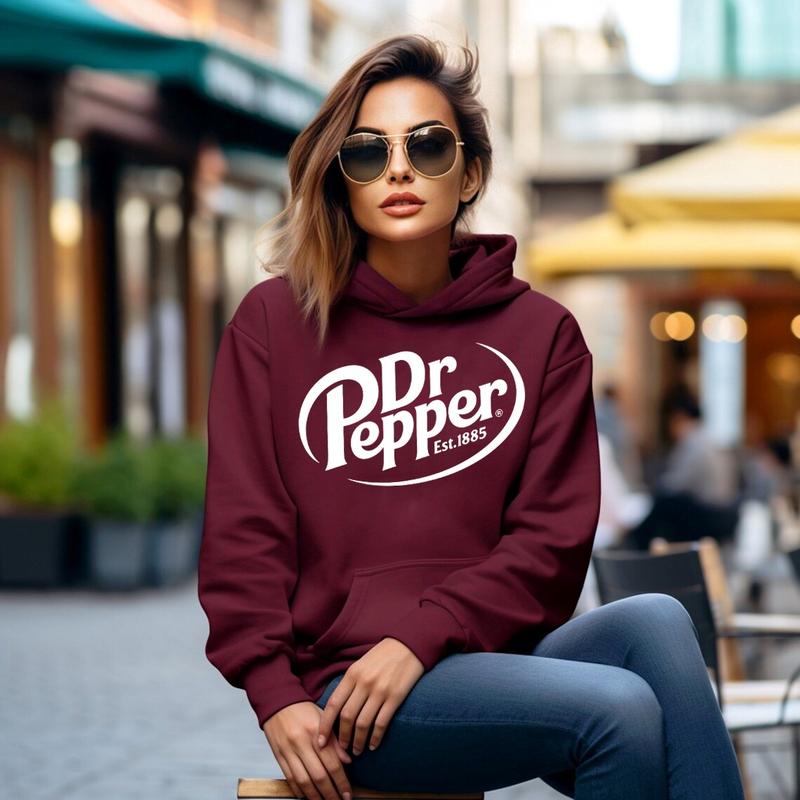 Dr Pepper 1885 Unisex Hoodie Sweatshirt, Dr Pepper Hoodie, Dr Pepper Sweatshirt, Dr Pepper Lover Gift, Soda Sweater, Dr Pepper Maroon Shirt