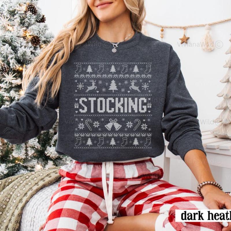 Couples Ugly Christmas Sweater, I'm Her Stocking Stuffer, Funny Couple Matching Christmas Sweatshirt, Ugly Sweater Holiday Party Outfit Xmas