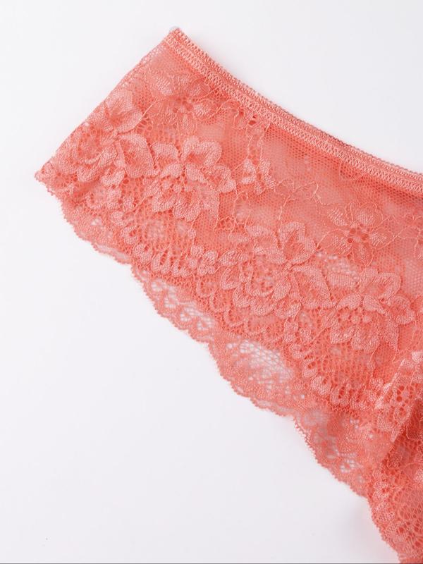 Women's Floral Lace Sheer Panty, Breathable Comfortable Knicker for Daily Wear, Ladies Underwear for All Seasons