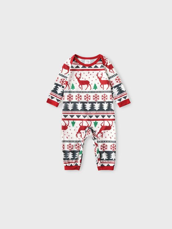 PatPat Christmas Pajamas Soft & Stretchy Fair Isle Reindeer Family Christmas Pajamas Matching Sets Christmas Tree Patterned Sleepwear Soft and Fun Xmas PJS for Women Men Couples Adult Kids Dogs,cute pajama,cozy pajamas