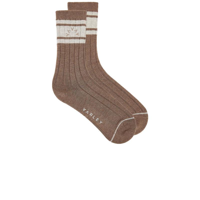 Varley Malissa Plush Wide Rib Sock in Mink Taupe Marl