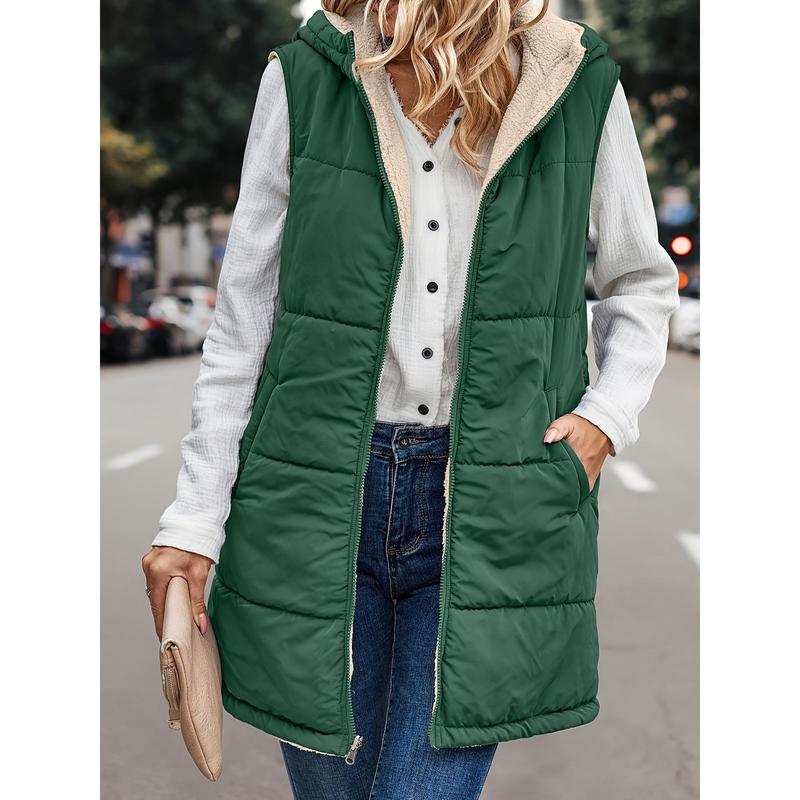 2024 plus Size Hooded Warm Vest Jacket, Autumn and Winter Leisure Sleeveless Coat, Women's plus Size Clothing Dandy