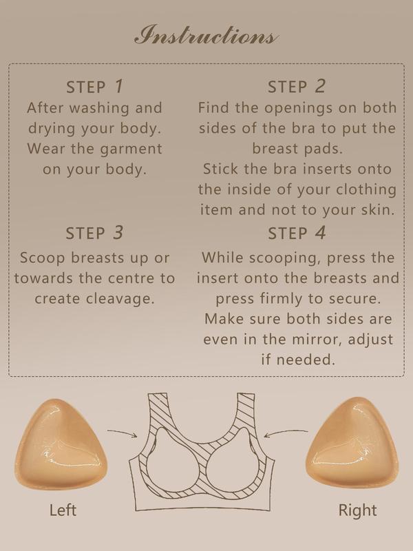 Women's Solid Color Triangle Shaped Silicone Nipple Cover, Breathable Comfortable Reusable Nipple Cover for Daily Wear, Bra Pad, Lingerie Accessories for Women