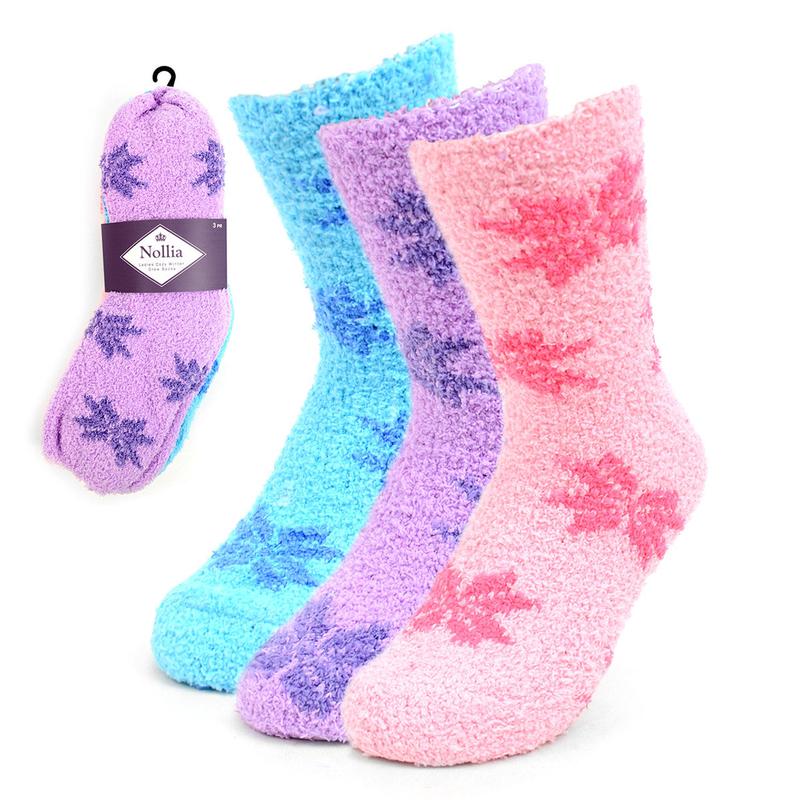 Women's Socks - Assorted 3 Pack Warm Fuzzy Socks