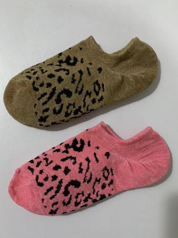 Women's 12 Pairs Leopard Print Invisible Socks, Casual Moisture Wicking Socks, Soft Comfy Breathable Socks for All Seasons Daily Wear