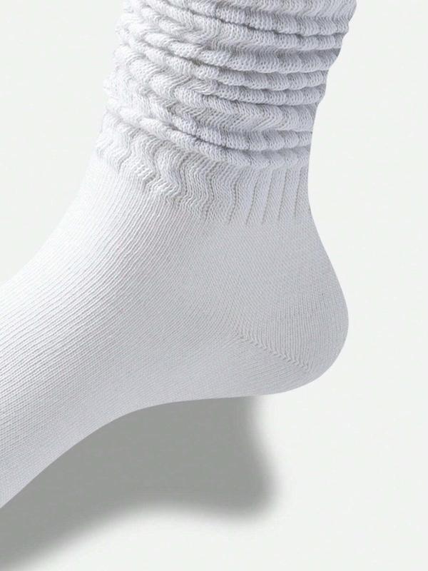 Women's Solid Mid-calf Socks, Casual Comfortable Breathable Socks for Daily Wear, Multifunctional Knitted Socks for All Seasons