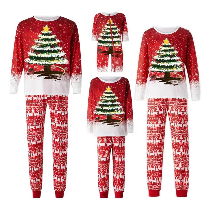 Family Christmas Pjs Matching Sets Women Men Xmas Matching Pajamas for Adults Kids Holiday Xmas Sleepwear Set