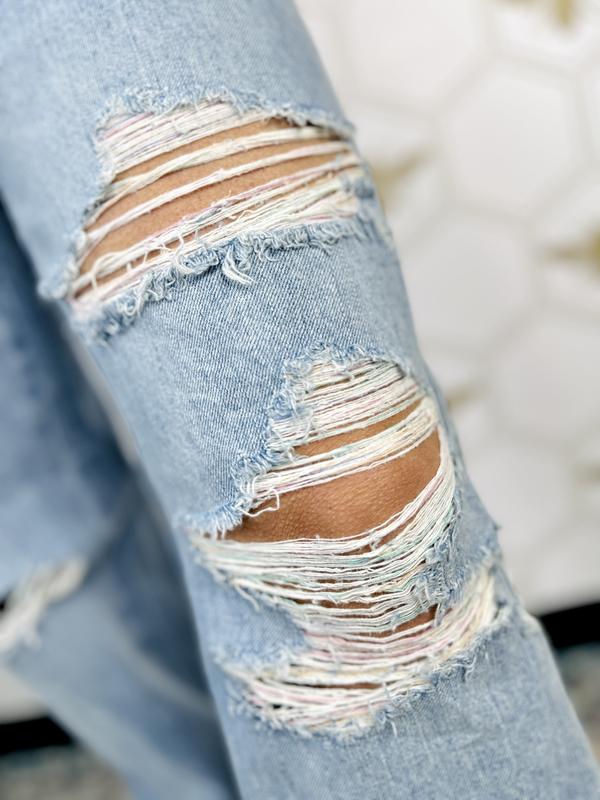 OH, OH - IT'S MAGIC • JUDY BLUE RIGID MAGIC DISTRESSED 90s STRAIGHT LEG JEANS