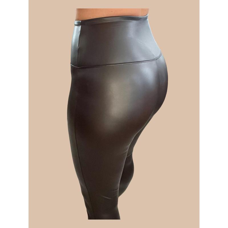 Faux Leather High-Rise Leggings