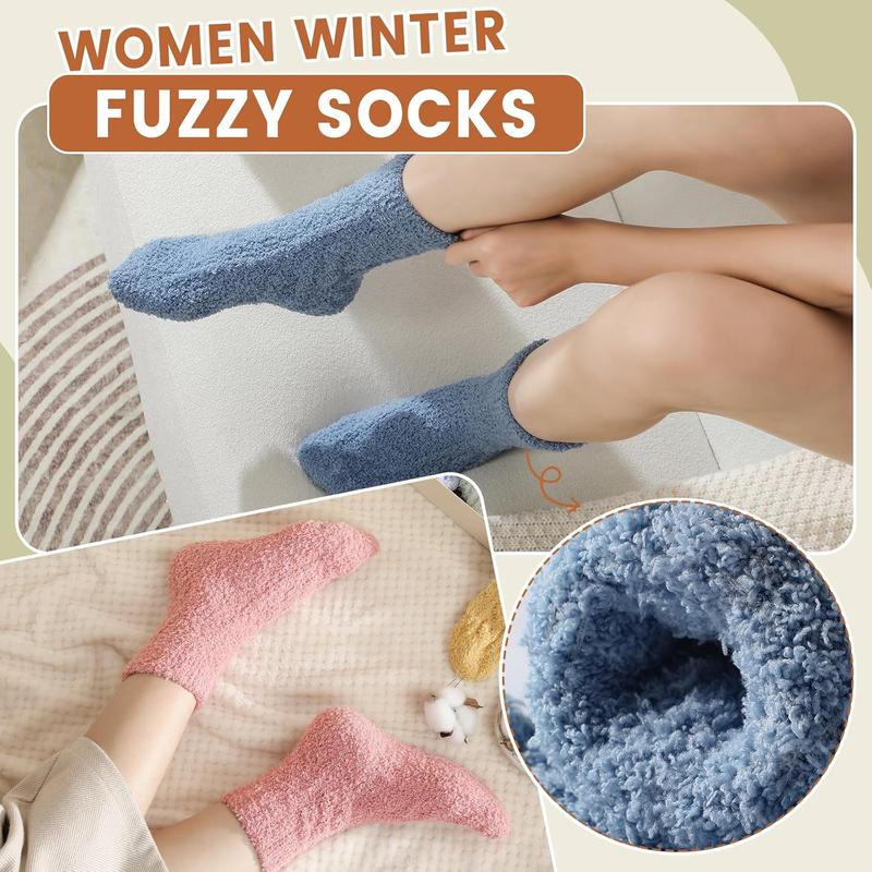 5 Pairs Fuzzy Socks for Women - Fluffy Socks Winter Warm Comfy Socks Women