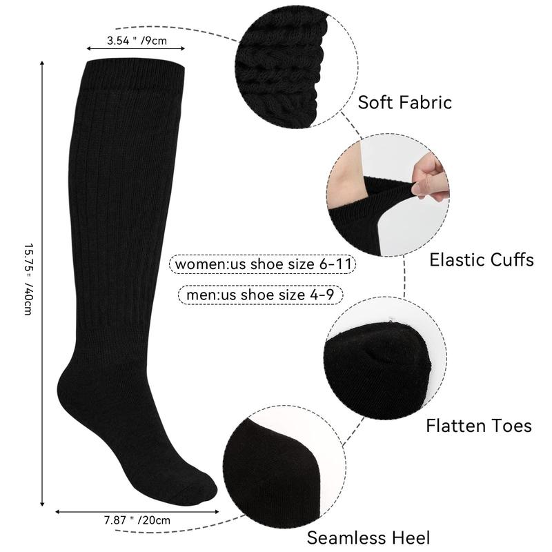 Women's Spring Solid Slouch Crew Socks, Cozy Multi-pack Soft Comfy Breathable Mid-calf Socks, Lady's Fall & Winter Socks & Hosiery Comfortable Knitted