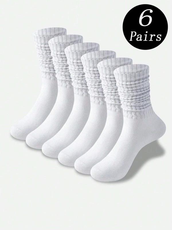 Women's Solid Mid-calf Socks, Casual Comfortable Breathable Socks for Daily Wear, Multifunctional Knitted Socks for All Seasons