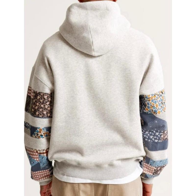 Women's Patchwork Quilted Hoodie - Casual Viral Pullover Hooded Sweatshirt