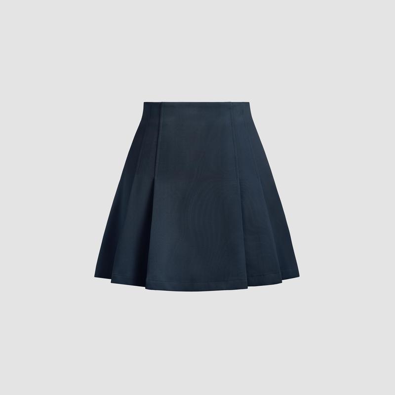 Cider [5 colors, Size 0-26] Solid Mid Waist Pleated Mini Skirt