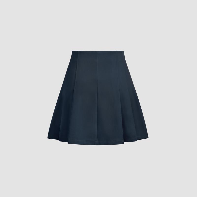 Cider [5 colors, Size 0-26] Solid Mid Waist Pleated Mini Skirt