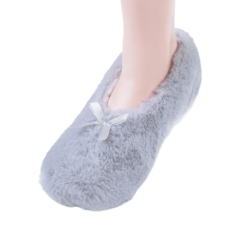 Fuzzy Plush Slipper Socks Fleece Warm Soft Cozy Fluffy Winter Home Cabin Premium Ballet Flat Ballerina Slipper Comfy Christmas Comfort Gifts for Women