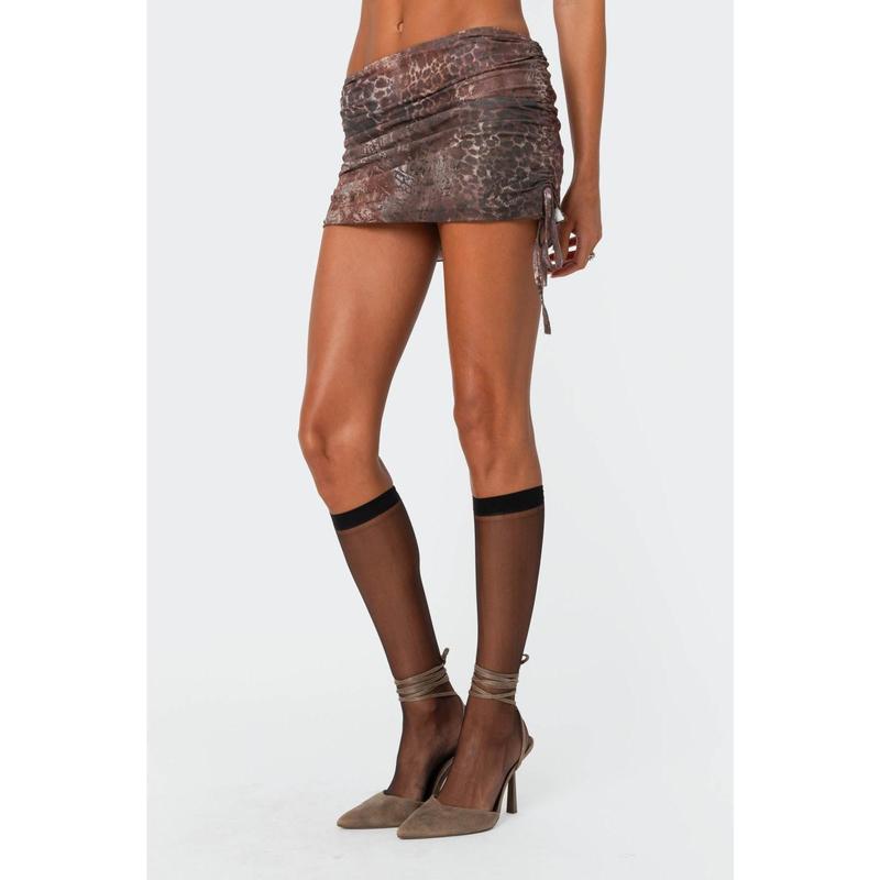 Tiana Printed Mesh Mini Skirt