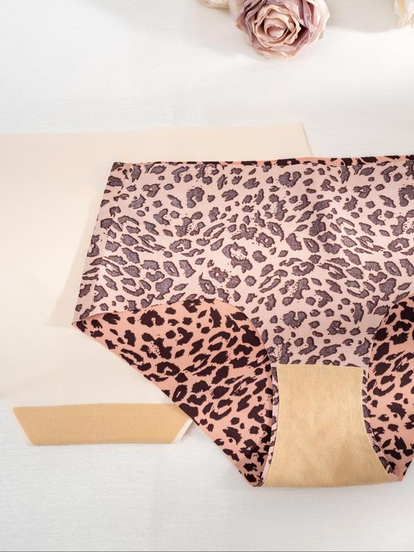 Women's Plain Leopard Print Panty, Soft Comfy Breathable Knicker for Daily Wear, Multipack Women's Underwear for All Seasons, Fall Clothes