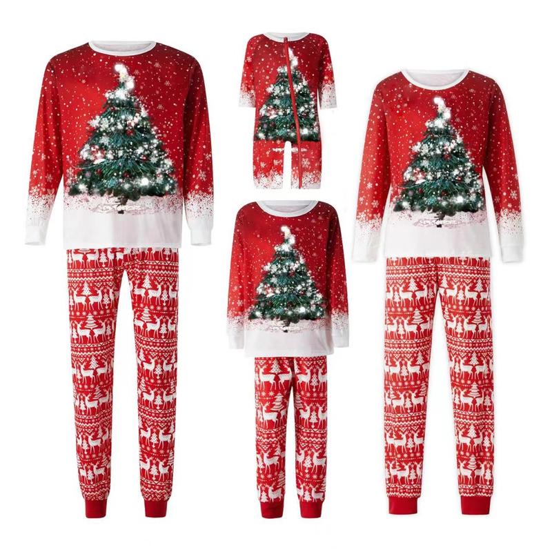 Family Christmas Pjs Matching Sets Women Men Xmas Matching Pajamas for Adults Kids Holiday Xmas Sleepwear Set