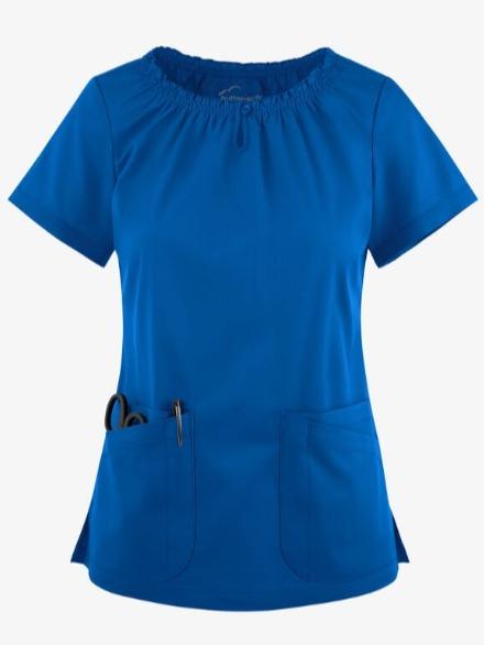 Butter-Soft STRETCH Women's 6-Pocket Short Sleeve Peasant Style Scrub Top