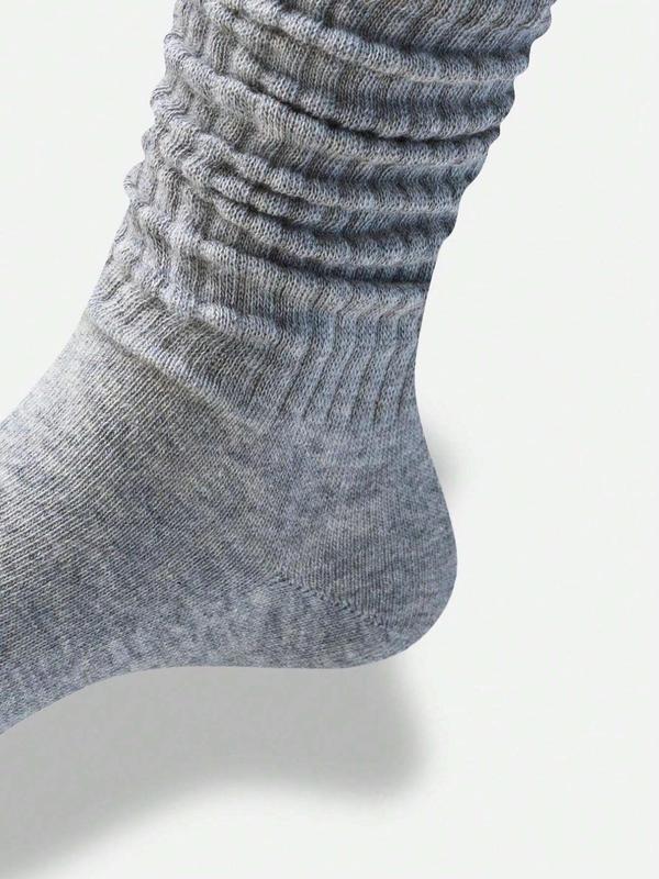 Women's Solid Mid-calf Socks, Casual Comfortable Breathable Socks for Daily Wear, Multifunctional Knitted Socks for All Seasons