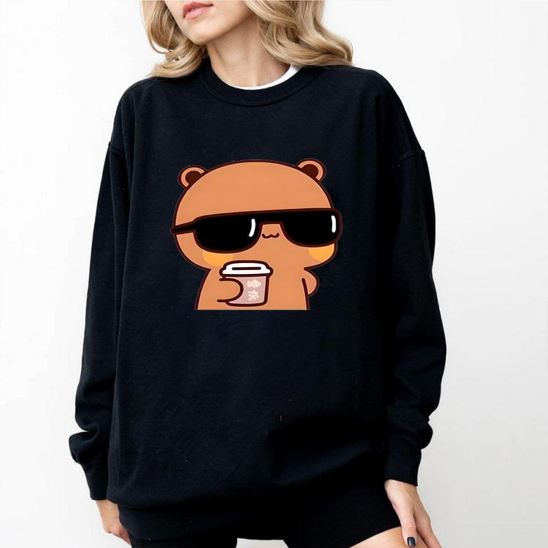 Cartoon Bubu And Dudu Anime Print Couple Sweatshirt T-Shirt Hoodie Anime Couple Apparel Retro casual Bold colors Unique Gift Streetwear