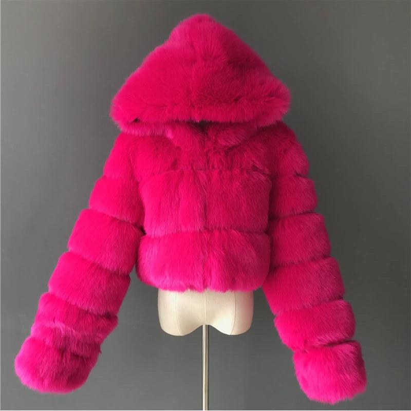 High Quality Furry Cropped Faux Fur Coats and Jackets