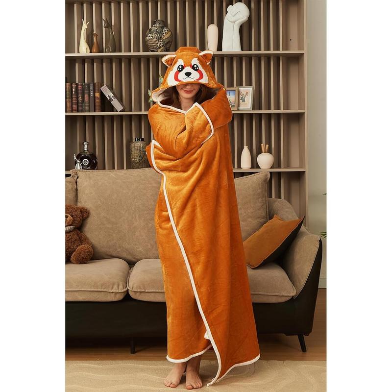 Red Panda Wearable Blanket Cute Animal Blanket Hoodies for Adults Red Panda Costume Funny Gifts for Women Men