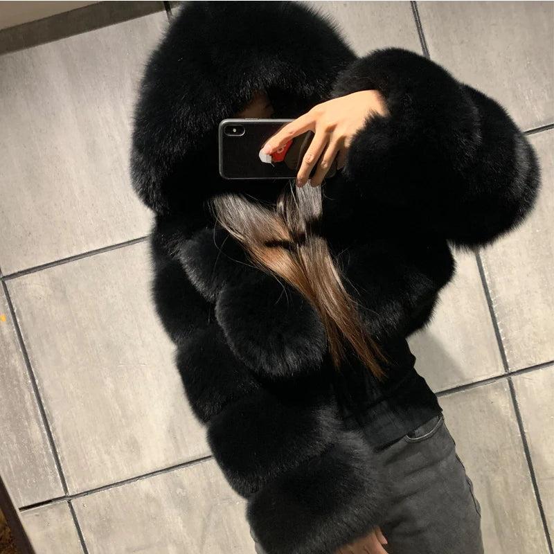 High Quality Furry Cropped Faux Fur Coats and Jackets