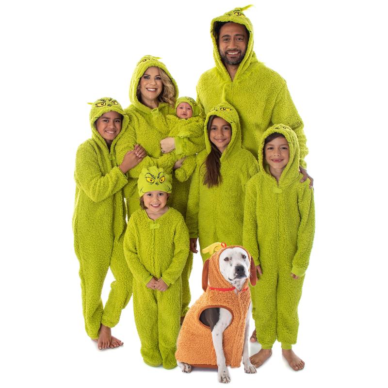 Dr. Seuss GRINCH Who Stole Christmas Matching Family Pajama Union Suit - Adult, Child, Toddler, Pets