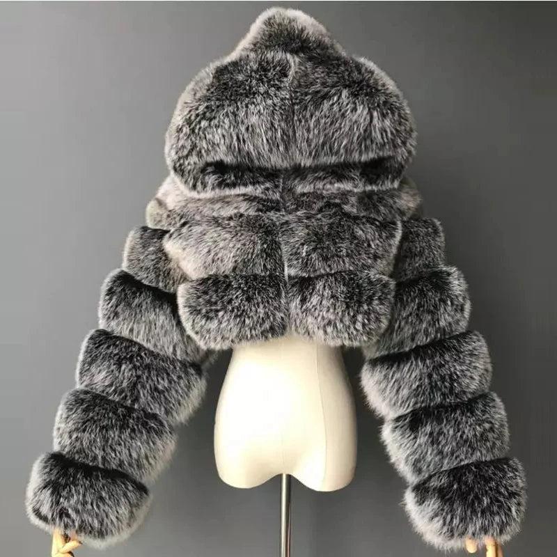 High Quality Furry Cropped Faux Fur Coats and Jackets