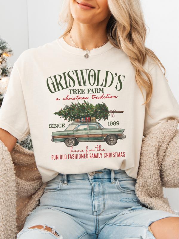 Griswold's Christmas Tree Farm ~ Unisex Apparel Relaxed Fit Printed in the USA Clothing Womenswear Casual and Comfortable