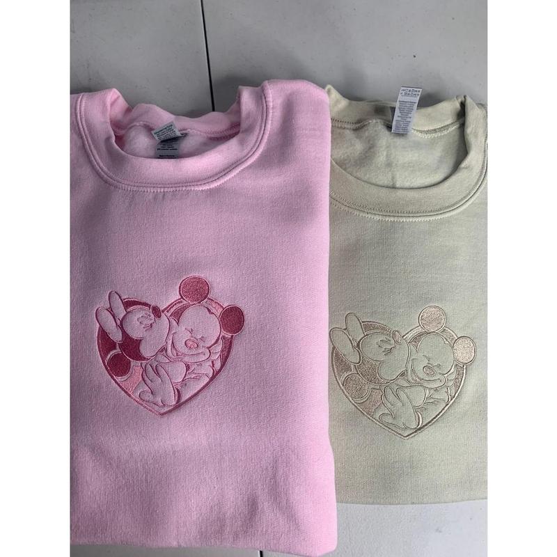 Embroidered Couple's Sweetheart Sweatshirt