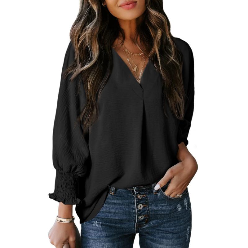 Dokotoo Womens Tunic Tops V Neck Casual Loose 3 4 Sleeve Shirts Dressy Blouses Tops Overiszed T Shirts