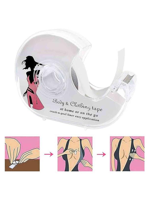 Women's Double Sided Clothing Tape with Dispenser, Casual Transparent Adhesive Body Tape, Lingerie Accessories for Women