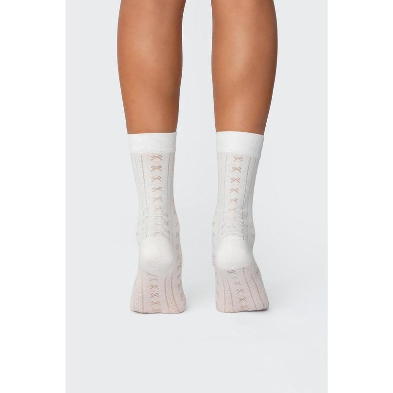 Bow Pointelle Socks