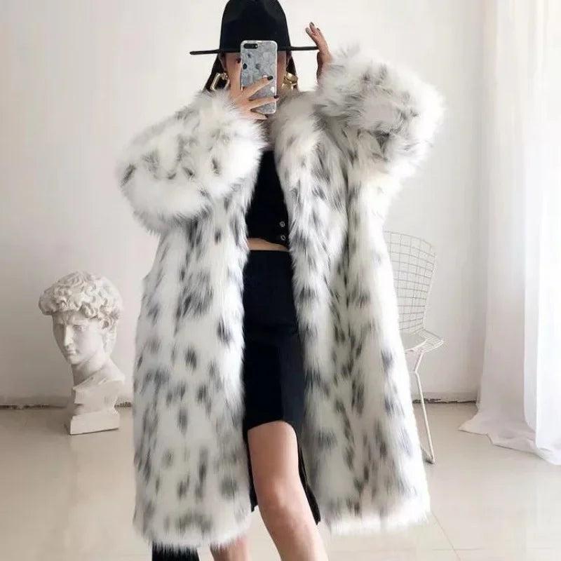 2024 European American Fur Jacket Women's Long Sleeve Fox Fur Jacket Long Waistless Clothing Womenswear Coats Tops Comfort Outerwear Longsleeves Maternity Womenswear Coats Womenswear Coats Womenswear Coats Womenswear Coats Womenswear Coats