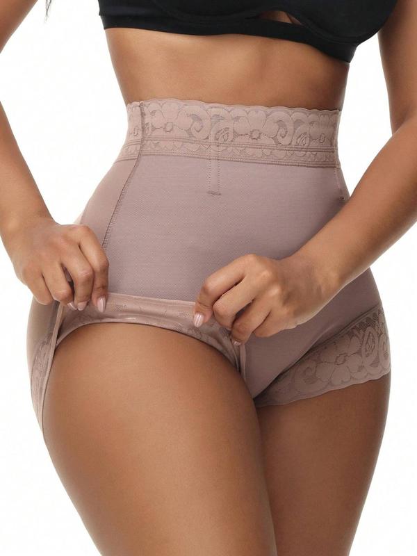 Women's Plain Floral Lace High Waist Shapewear Panty, Body Shaper, Tummy Control Butt Lift Panty, Ladies Sexy Shapewear Bottoms for Daily Wear