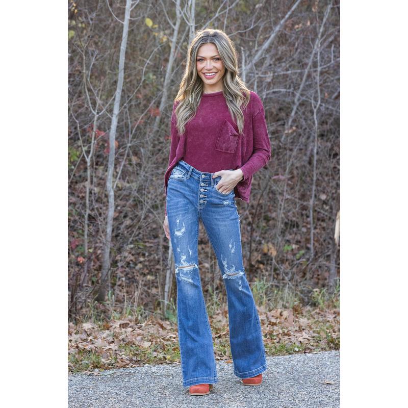 The Emily from Judy Blue: High-Rise Flare Denim