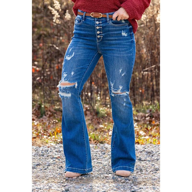 The Emily from Judy Blue: High-Rise Flare Denim