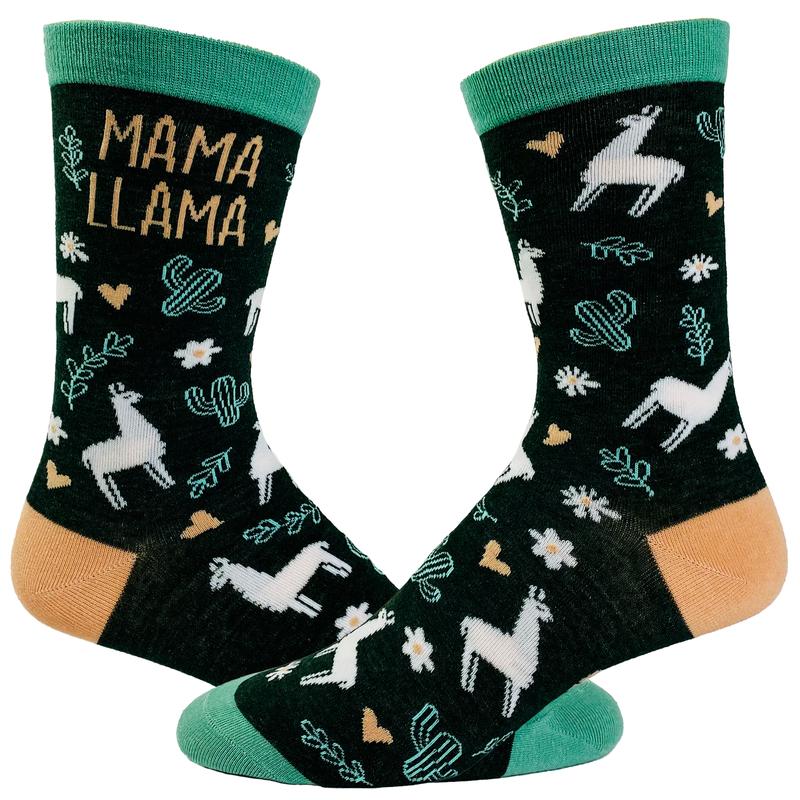 Women's Mama Llama Socks Funny Alpaca Mother's Day Cute Animal Novelty Footwear Funny Socks