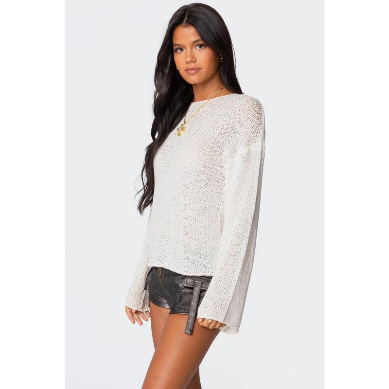 Drop Shoulder Light Knit Sweater