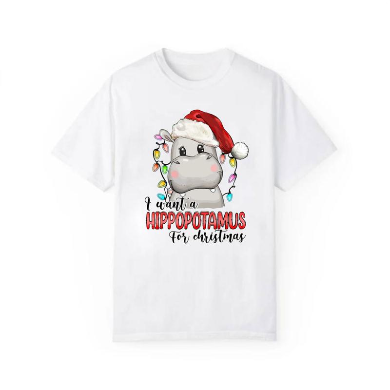 I Want A Hippopotamus For Christmas Shirt, Hippo Christmas Lights Shirt, Xmas Party Shirt, Family Christmas, Gift For Christmas.